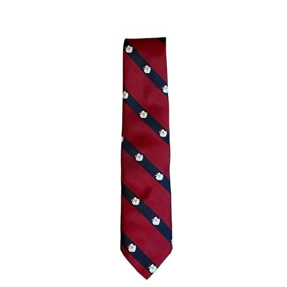 Vintage Barry Korman Holiday Neck Tie Red Blue Santa Tie - Picture 1 of 8